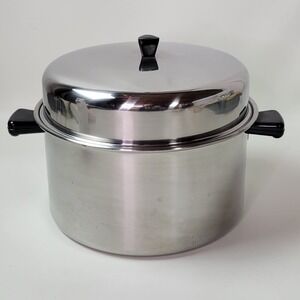 Carlton Ware Stainless Steel Stock Pot with High Dome Lid USA 10"